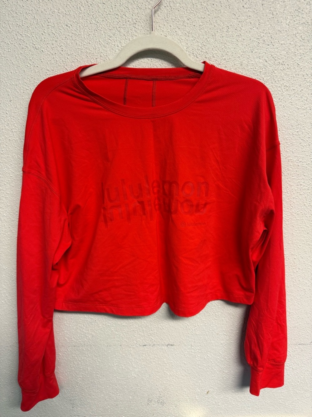 lululemon athletica Red Cropped Crewneck Sweatshirt